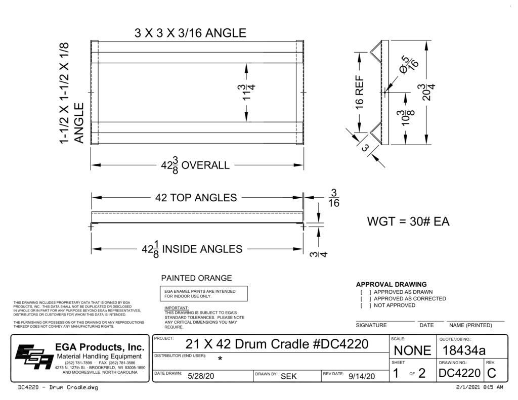 Pallet Rack Drum Cradles - 42