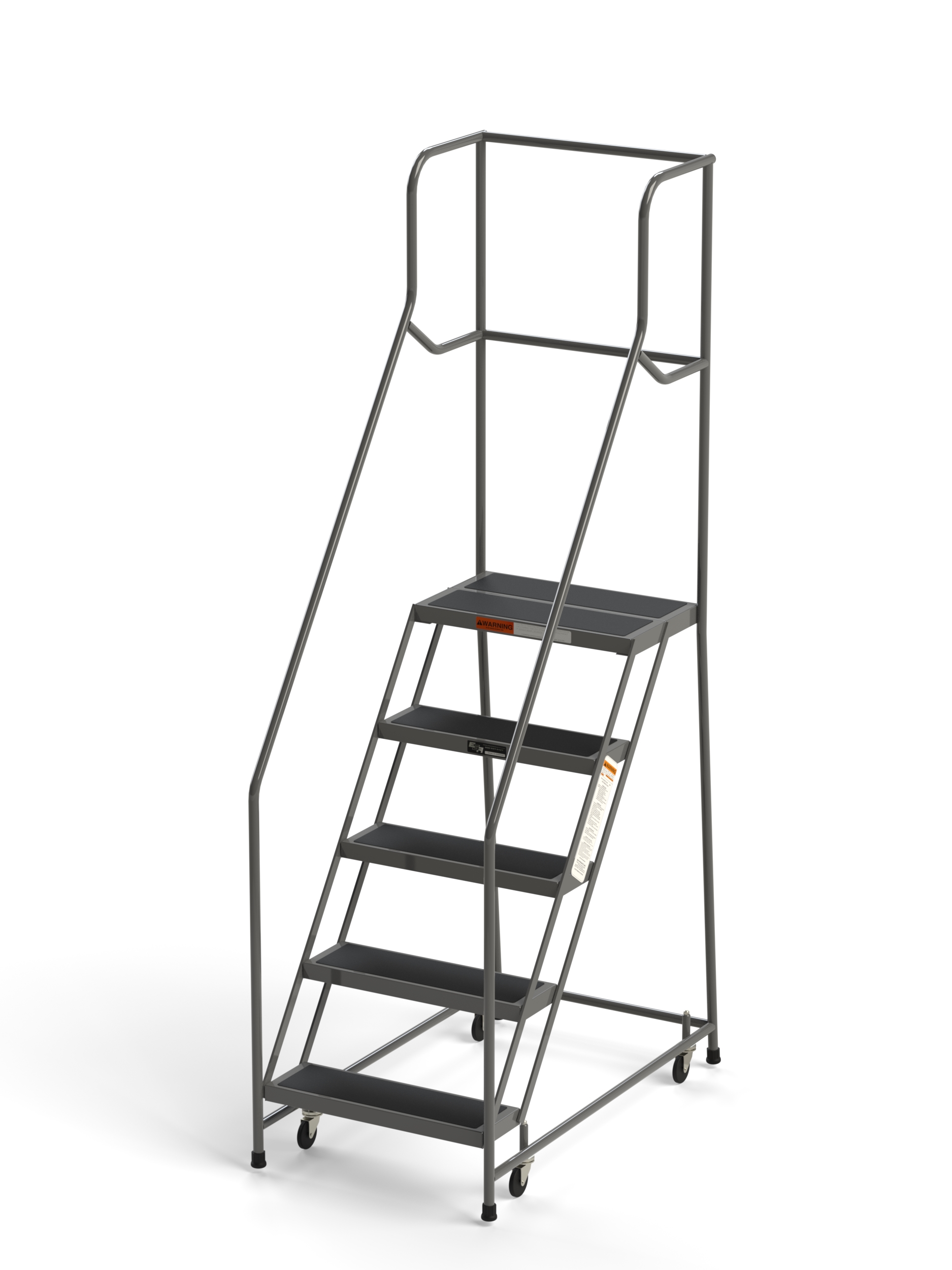 CA-R5026HSU 5 Step Rolling Ladder Vinyl Tread. Cal-OSHA